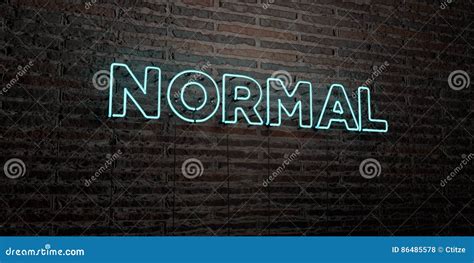Normal Realistic Neon Sign On Brick Wall Background 3d Rendered