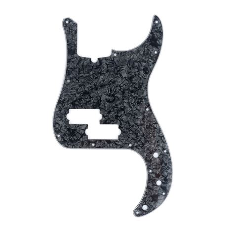 Value Musiclily Pro 13 Hole Modern Style Bass Pickguards For Precision Bass 4ply Black Pearl