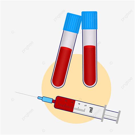 Exame De Sangue Com Ilustração Vetorial De Injeção E Tubo Png Médico