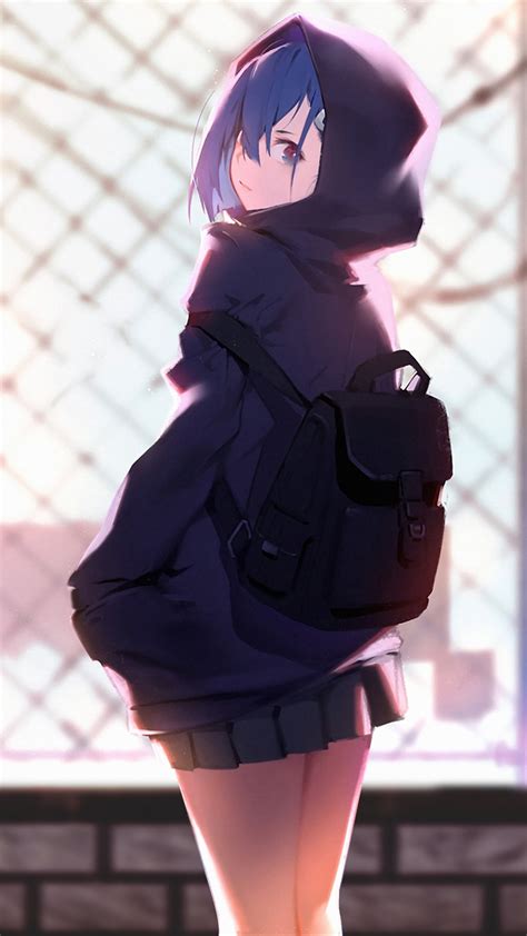 Hoodie Anime Girl Wallpaper Free Wallpapers For Apple Iphone And