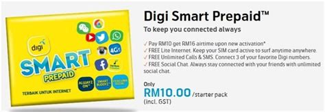 Today, it appears that the plan is back but it is only offered to selected users. Digi Smart Prepaid plan comes with free basic Internet at ...