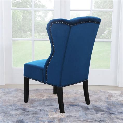 Shop the black wingback chairs collection on chairish, home of the best vintage and used furniture, decor and art. Abbyson Carla Tufted Navy Velvet Wingback Dining Chair | eBay