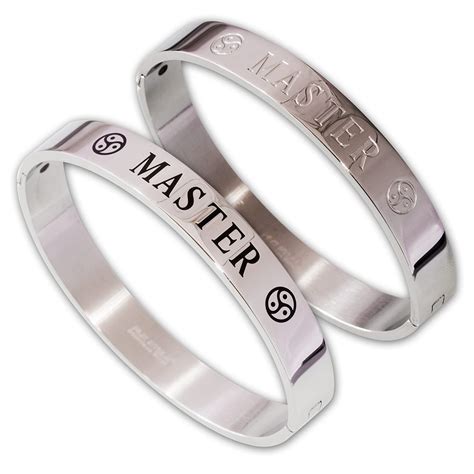 Stainless Steel Wrist Cuff Bdsm Emblem Bracelet Fetish Ring Story Of O