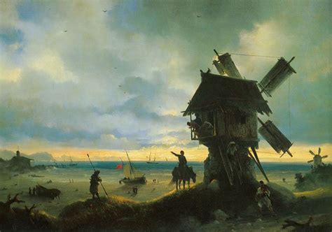 Ivan Konstantinovich Aivazovsky 1817 1900 Windmill On The Seashore