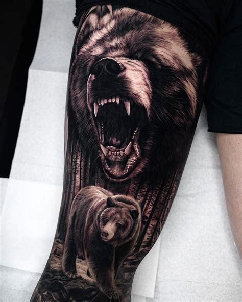 details more than 71 bear tattoo thigh in cdgdbentre
