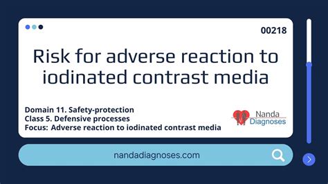 Nursing Diagnosis Risk For Adverse Reaction To Iodinated Contrast Media