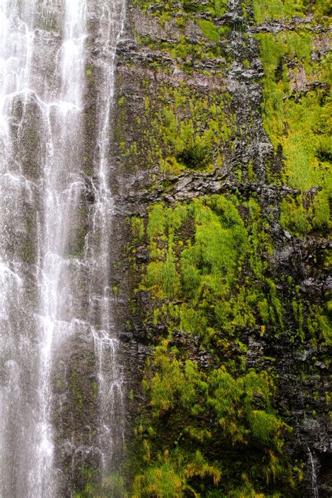Beautiful Waterfall Waimoku On The Island Of Maui Hawaii