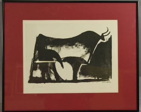 432a Signed Picasso Lithograph 1947 The Black Bull Feb 02 2013