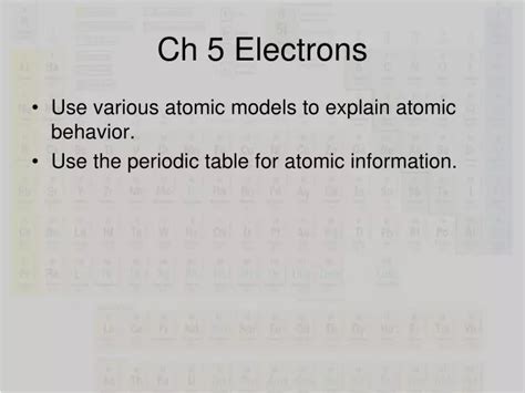 Ppt Ch 5 Electrons Powerpoint Presentation Free Download Id5757181