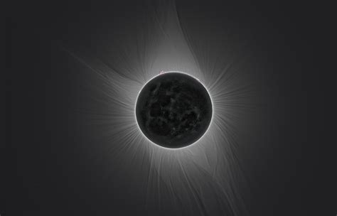 Eclipse Inner Corona Earthshine And Prominences North American