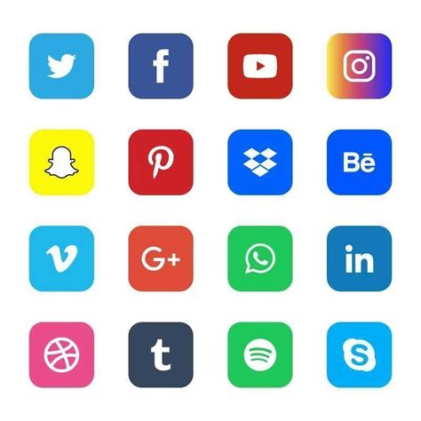 Flat Social Media Icons