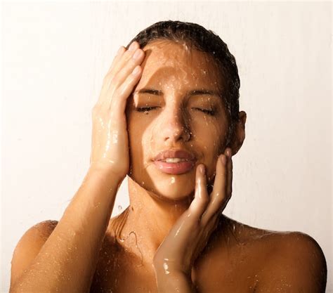Premium Photo Close Up Of Beautiful Wet Woman Face With Water Drop