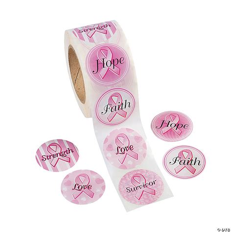Bulk Breast Cancer Awareness Sticker Roll 500 Pc Oriental Trading