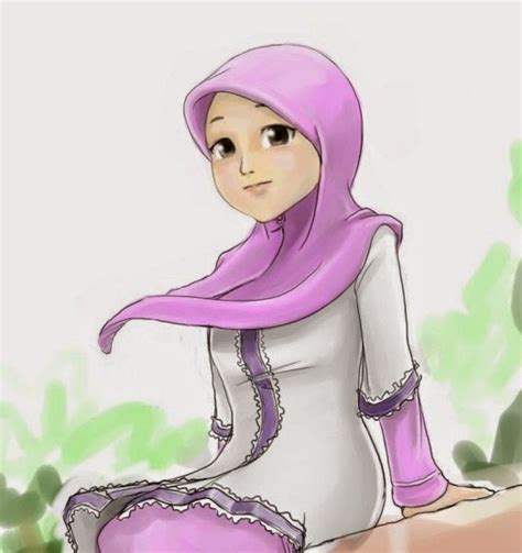 Cartoon Gambar Perempuan Muslimah Cantik Gambar Kartun Perempuan