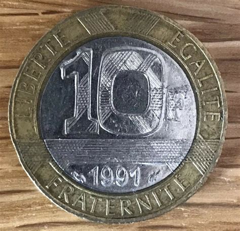 France 10 Francs Coin 10f 1991 Circulated Pre Euro Demonetized Etsy