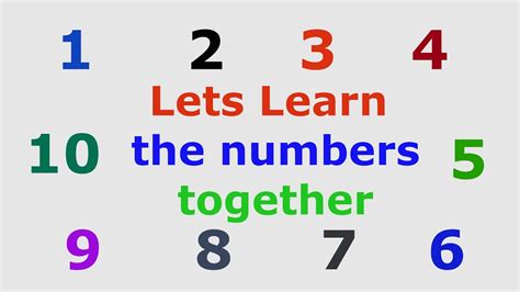 Learn Numbers Together Kids Learning Number Youtube