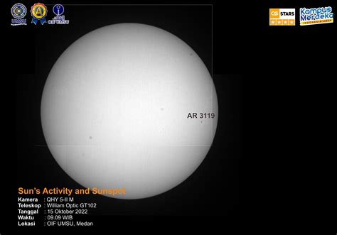 Sun Spot Activity 15 Oktober 2022 Oif Umsu
