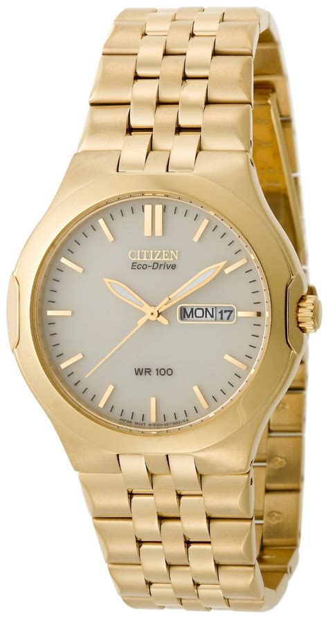 Citizen Eco Drive Corso Gold Tone Mens Wrist Watch Model Bm8402 54p