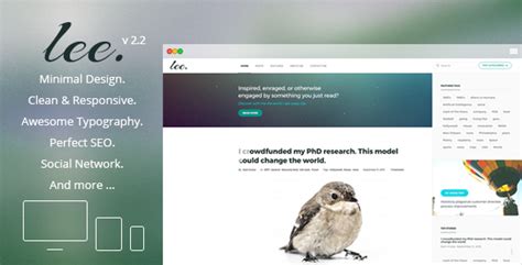 Lee Blog V Minimal And Creative Wordpress Theme Jojothemes
