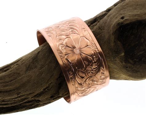 Western Cuff Bracelet Wide Copper Bracelet Her Bracelet Gift Romantic