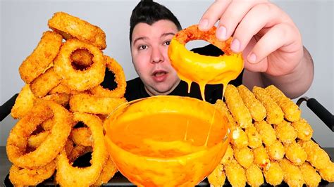 The Best Onion Rings Mozzarella Sticks With Homemade Cheese Sauce