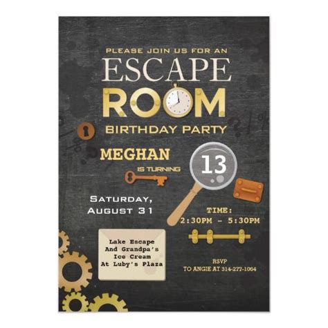 Add locks, hide objects, and get the. Escape Room Birthday Party Clues Invitation Spy in 2020 ...