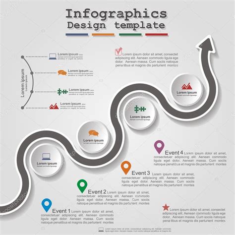 Road Infographic Timeline Element Layout Vector Stock Vector Image By