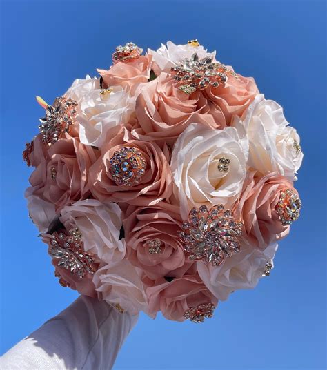Rose Gold Quinceanera Bouquet Etsy Rose Gold Quinceanera