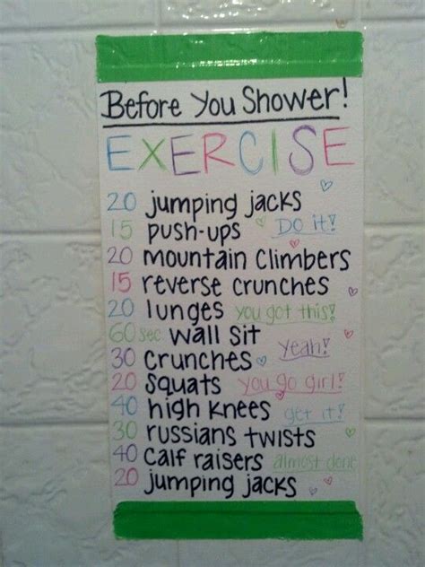Pin By Mariah Zandhuisen On Health And Fitness Before Shower Workout