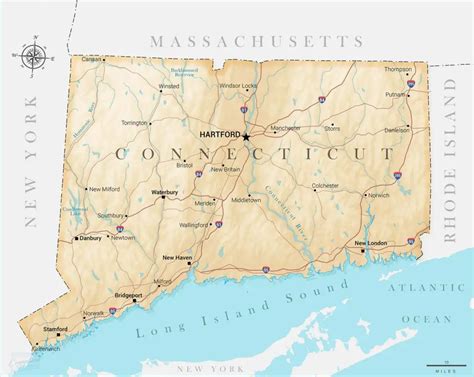 Connecticut Map State Town And County Printable Pdf Connecticut