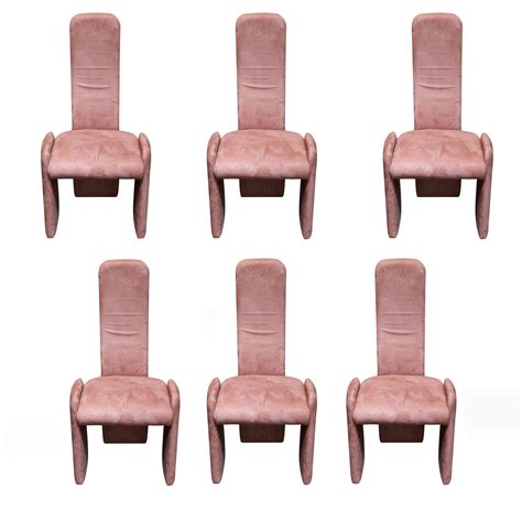 The armchair is more complex in terms of style and construction. Saporiti Style Ultra Suede Dining Chairs - Set of 6 | Chairish