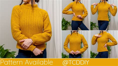 How To Crochet A Turtleneck Sweater Pattern Tutorial Diy Youtube