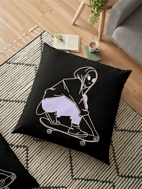 Alien Skateboarding Ts For Skaters Floor Pillow By Gaspararts Floor Pillows Cute Home