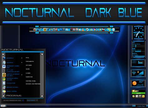 windows 7 theme nocturnal dark blue windows 7 theme