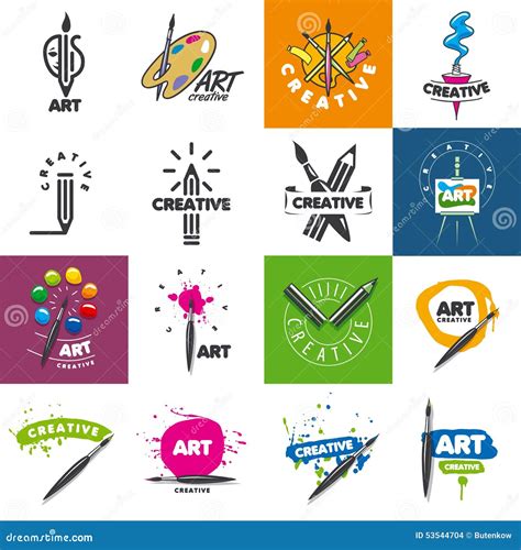 Collection Of Vector Logo Design Creativity And Art Stock Vector