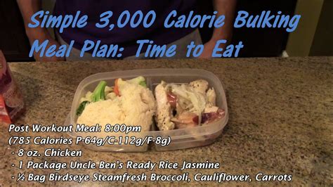 Simple 3000 Calorie Bulking Meal Plan Time To Eat Youtube