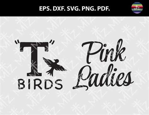 Grease Svg Cut Files T Birds Svg Dxf Cutting Files Pink Etsy Canada