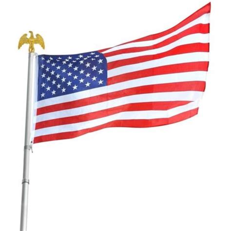 Buy Bulk Lot Price Deluxe Us American Flag Pole Set With Golden