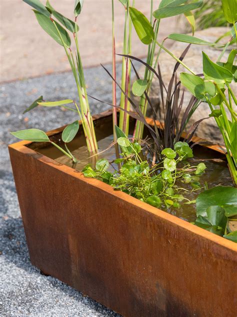 Corten Steel Tapered Trough Planter Gardeners Supply Plant Troughs