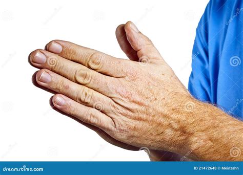Folding Hands Of A Man Royalty Free Stock Photos Image 21472648