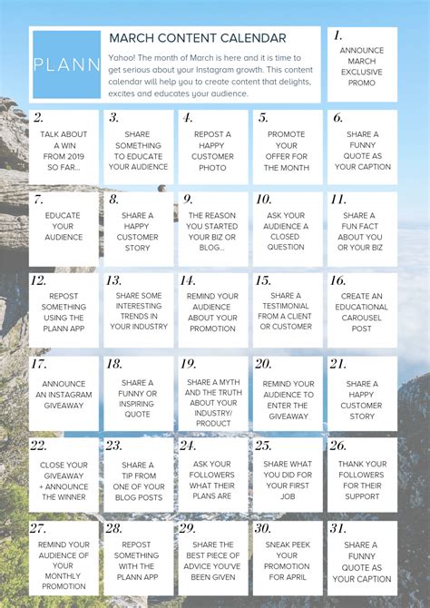 31 Content Ideas Your March Instagram Content Calendar