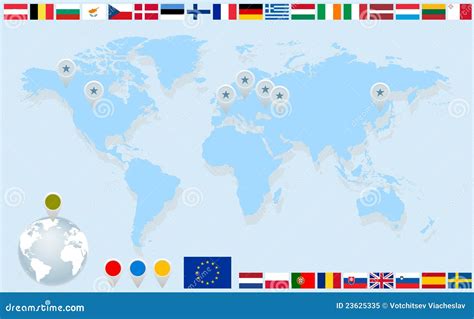 Infographics With World Map And Flags Stock Illustration Illustration