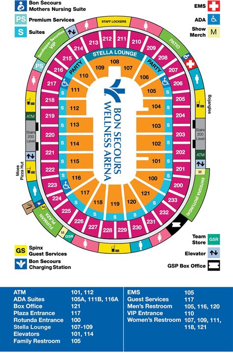 Bon Secours Wellness Arena Seating Map