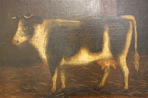 Antiques Atlas Pair Of Antique Primitive Cow Oil Paintings