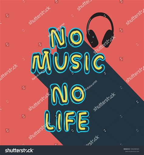 No Music No Life Inspirational Poster Stock Vector Royalty Free