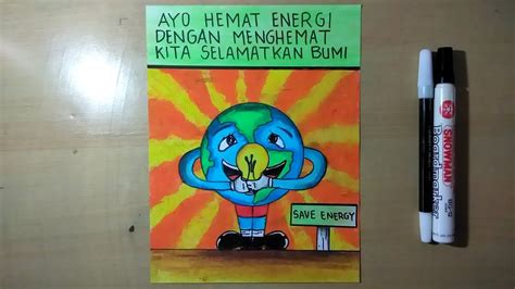 Cara membuat poster hemat energi yang gampang - YouTube
