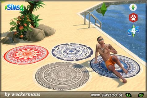 Blackys Sims 4 Zoo Beach Towel Round By Weckermaus • Sims 4 Downloads