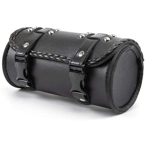 Motorcycle Fork Bag Pu Leather Bicycle Handlebar Tool Pouch Sissy Bar