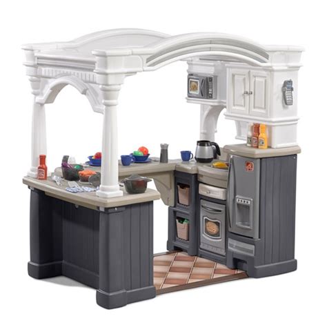 The grand luxe kitchen by step2 accommodates all the above, from the most complex ingredients to the most extravagant imaginations! Grand Walk-In Kitchen Gray | Kids Play Kitchen | Step2