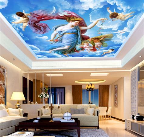 Large Sky Ceiling Mural 3d Ceilings Mural White Cloud Wallpaper For
